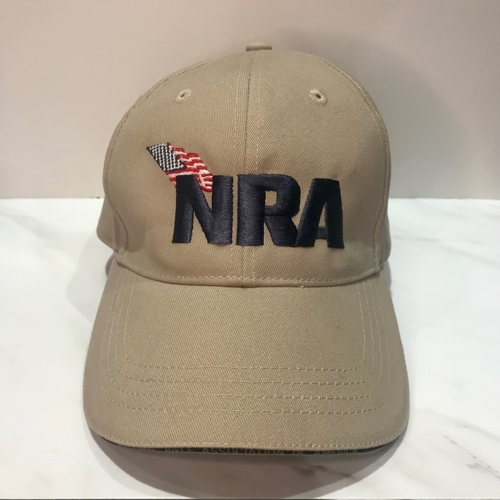 NRA National Rifle Association Embroidered Tan Adjustable Support Troops Hat Cap - Picture 2 of 8
